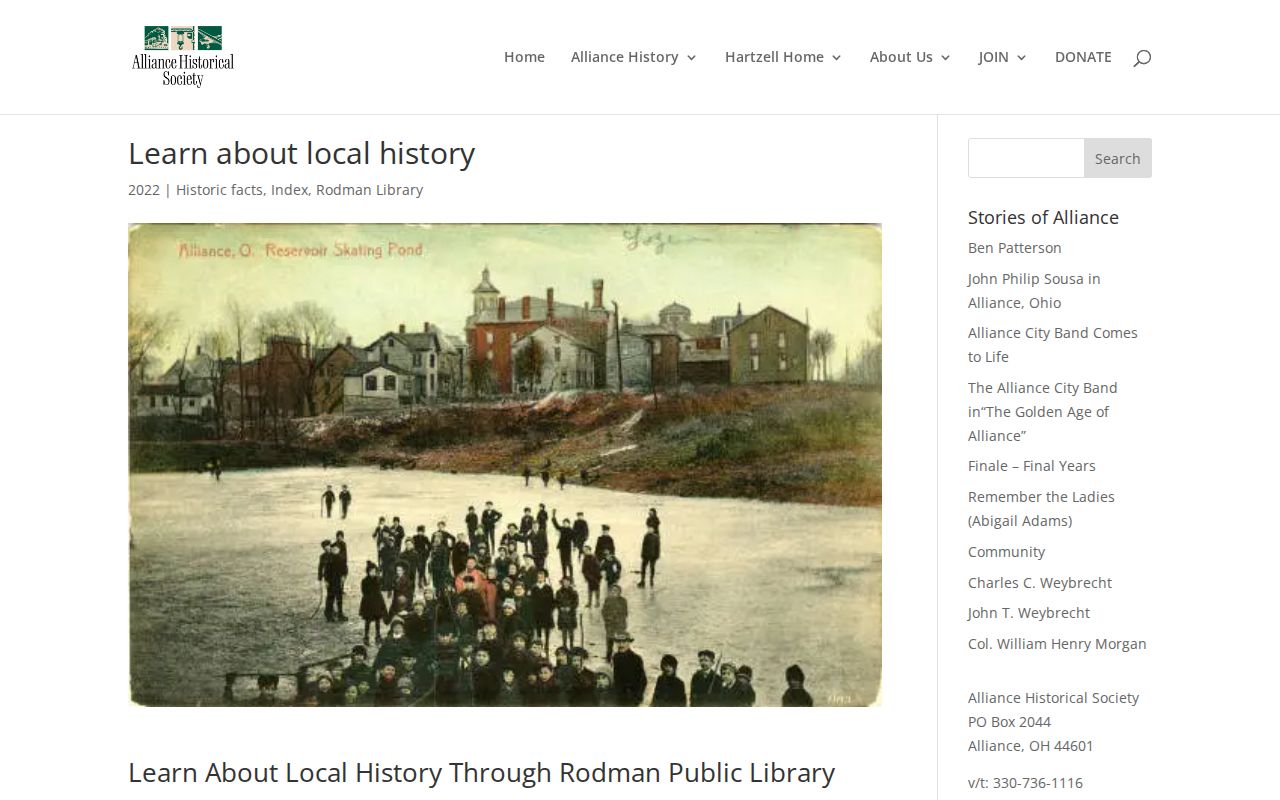 Alliance city directory local history sources