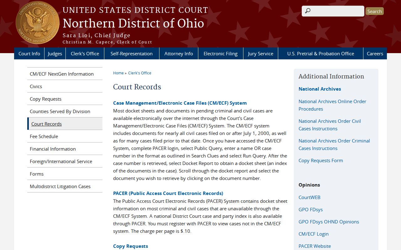 Alliance residents directory Northern District of Ohio court records source